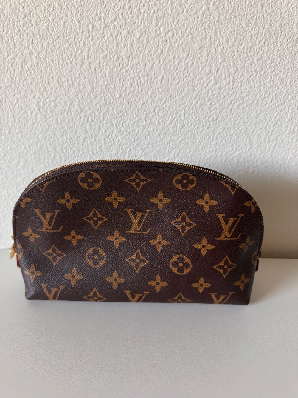 Louis Vuitton Monogram Canvas Zip Cosmetic Case in Brown and Gold - Picture 3 of 5